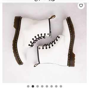 Worn ONCE, white doc martens